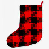Buffalo Karo Rot und Schwarz Lumberjack Karierte D Großer Weihnachtsstrumpf (Rückseite)