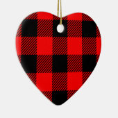 Buffalo Karo Rot und Schwarz Lumberjack Karierte D Keramik Ornament (Rechts)
