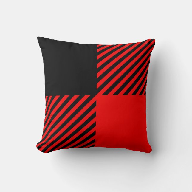 Buffalo Karo Rot und Schwarz Lumberjack Karierte D Kissen (Vorderseite)