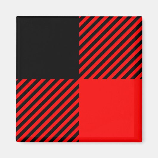 Buffalo Karo Rot und Schwarz Lumberjack Karierte D Magnet (Vorne)