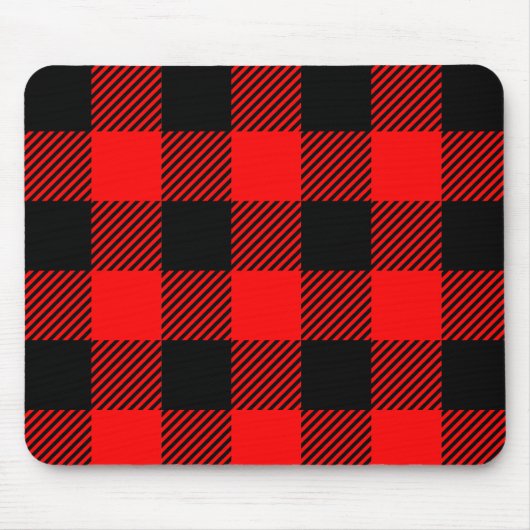 Buffalo Karo Rot und Schwarz Lumberjack Karierte D Mousepad (Vorne)
