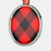 Buffalo Karo Rot und Schwarz Lumberjack Karierte D Ornament Aus Metall (Links)