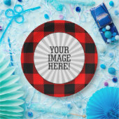 Buffalo Karo Rot und Schwarz Lumberjack Karierte D Pappteller (Party)