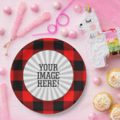 Buffalo Karo Rot und Schwarz Lumberjack Karierte D Pappteller (Party)