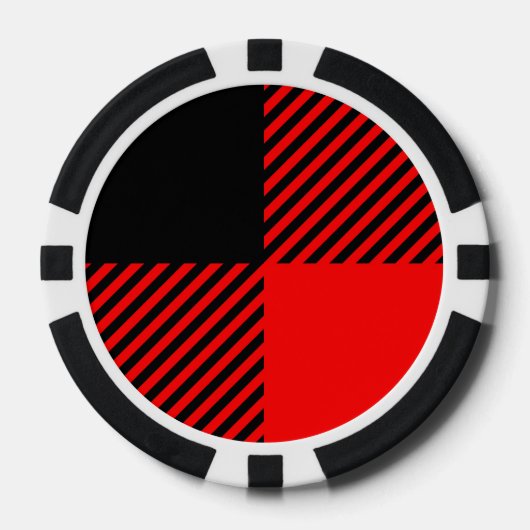 Buffalo Karo Rot und Schwarz Lumberjack Karierte D Pokerchips (Vorderseite)