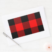 Buffalo Karo Rot und Schwarz Lumberjack Karierte D Rechteckiger Aufkleber (Umschlag)