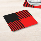 Buffalo Karo Rot und Schwarz Lumberjack Karierte D Rechteckiger Pappuntersetzer (angewinkelt)