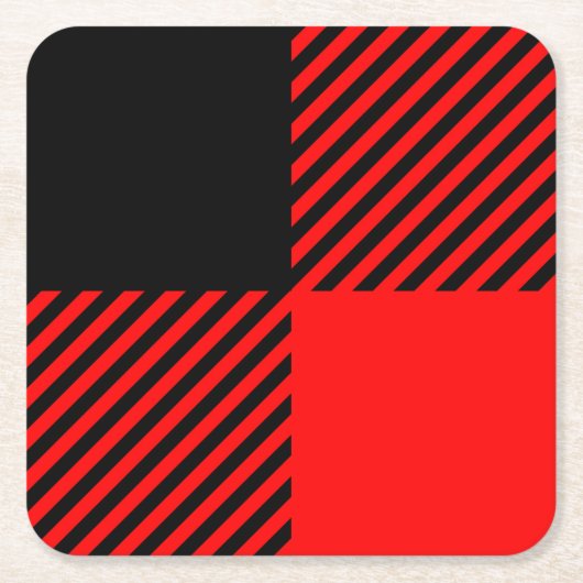 Buffalo Karo Rot und Schwarz Lumberjack Karierte D Rechteckiger Pappuntersetzer (Vorderseite)