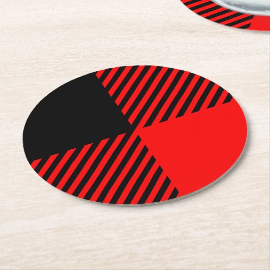 Buffalo Karo Rot und Schwarz Lumberjack Karierte D Runder Pappuntersetzer (Angewinkelt)