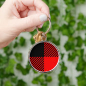 Buffalo Karo Rot und Schwarz Lumberjack Karierte D Schlüsselanhänger (Hand)