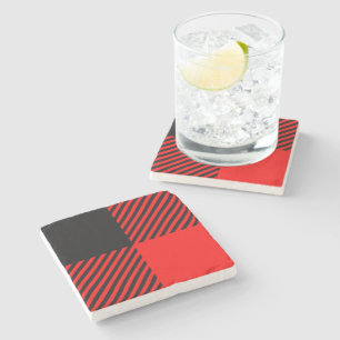 Buffalo Karo Rot und Schwarz Lumberjack Karierte D Steinuntersetzer