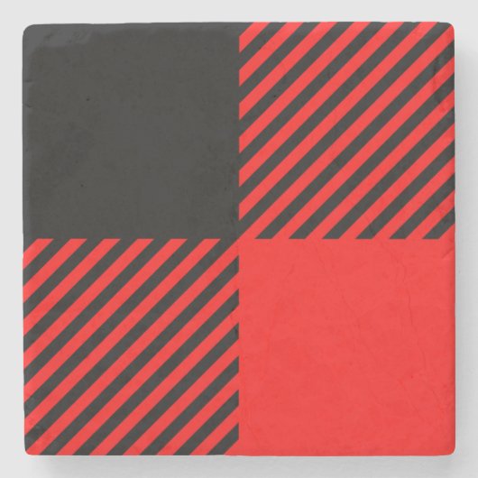 Buffalo Karo Rot und Schwarz Lumberjack Karierte D Steinuntersetzer (Vorderseite)