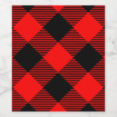 Buffalo Karo Rot und Schwarz Lumberjack Karierte D Weinetikett (Einzelnes Label)