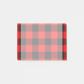 Buffalo Karo Rot und Schwarz Lumberjack Kariertes  Post-it Klebezettel (Vorderseite)