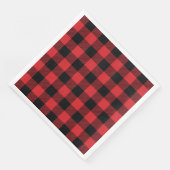 Buffalo Karo Rot und Schwarz Urlaub Serviette (Ecke)