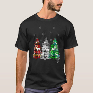 Buffalo Karo Rot Weiß Grün Weihnachtsbaum Rentier T-Shirt