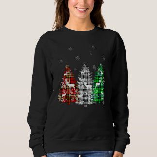 Buffalo Karo Rot Weiß Grün Weihnachtsbaum Rind Sweatshirt