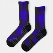 Buffalo Karo Royal Blau Kariert Socken (Links)