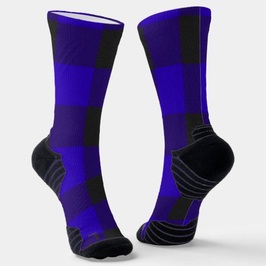 Buffalo Karo Royal Blau Kariert Socken (Gewinkelt)