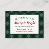 Buffalo Karo Rustikaler Weihnachtscoupon Skincare Visitenkarte (Vorderseite)