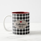 Buffalo Karo Rustikales Land Personalisiert Zweifarbige Tasse (Links)