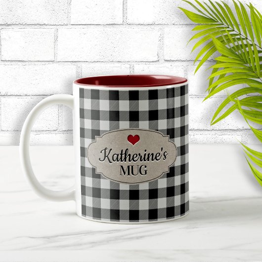 Buffalo Karo Rustikales Land Personalisiert Zweifarbige Tasse