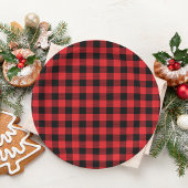 Buffalo Karo Schwarz Rot Weihnachten  Pappteller