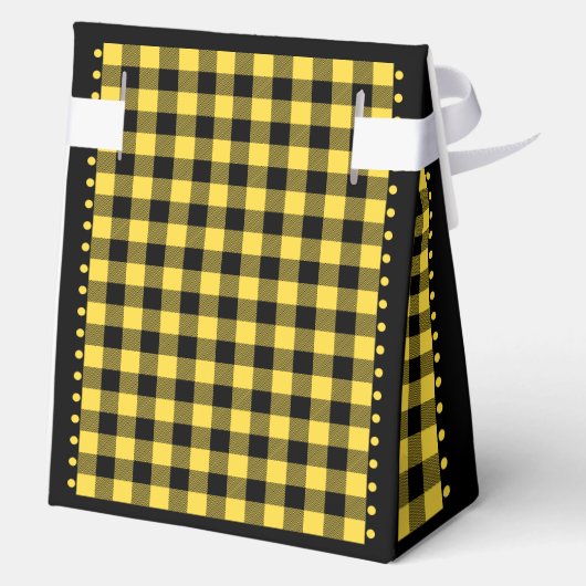 Buffalo Karo - Schwarz und Gelb - 4x2x5 Zent Geschenkschachtel (Rückseite)