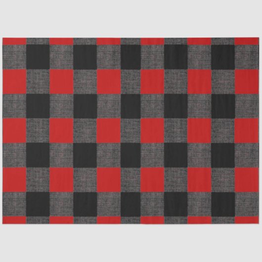 Buffalo Karo Schwarz und Rot Seidenpapier (Vorderseite)