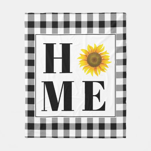 Buffalo Karo Sonnenblume "Zuhause" Fleecedecke (Vorderseite)