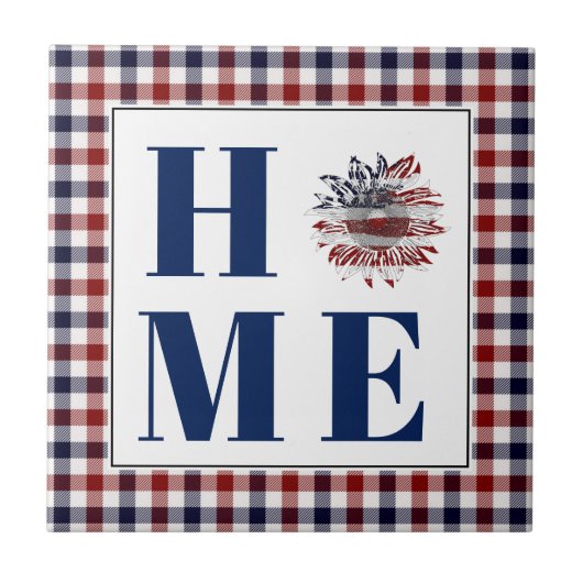 Buffalo Karo Sonnenblume "Zuhause" Fliese (Vorderseite)