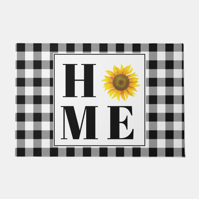 Buffalo Karo Sonnenblume "Zuhause" Fußmatte (Vorderseite)