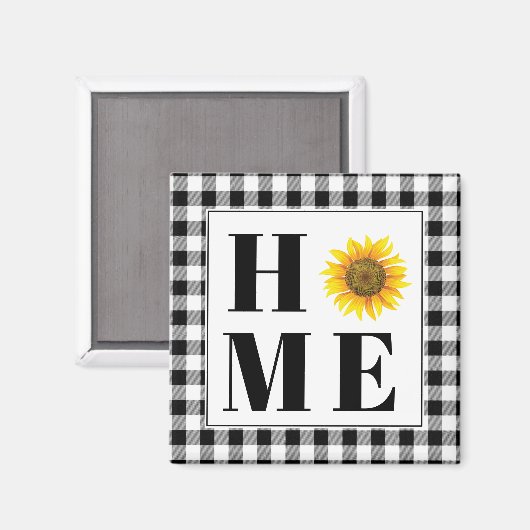 Buffalo Karo Sonnenblume "Zuhause" Magnet (Vorderseite/Rückseite)