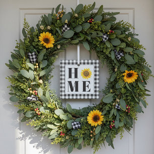 Buffalo-Karo Sonnenblume "Zuhause"   Ornament Aus Glas