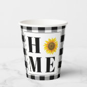 Buffalo Karo Sonnenblume "Zuhause" Pappbecher (Vorderseite)