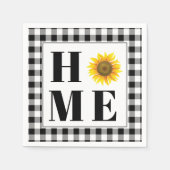 Buffalo Karo Sonnenblume "Zuhause" Serviette (Vorderseite)