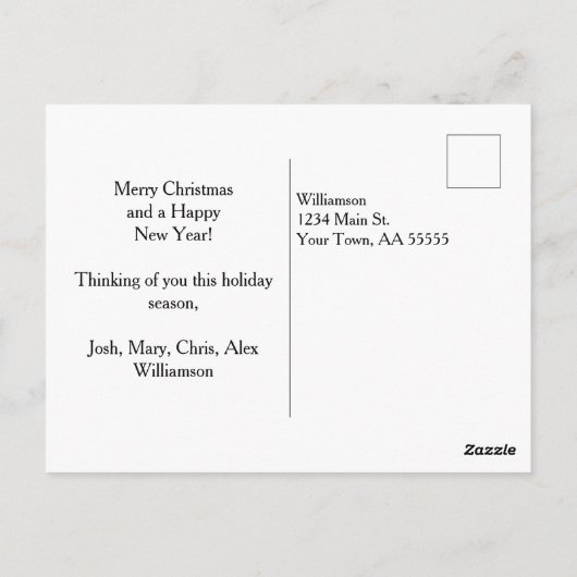 Buffalo Karo Style Foto Rahmen Frohe Weihnachten Postkarte (Rückseite)