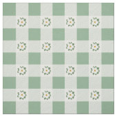 Buffalo Karo und Magnolias Blumenmuster Grün Stoff (Muster)