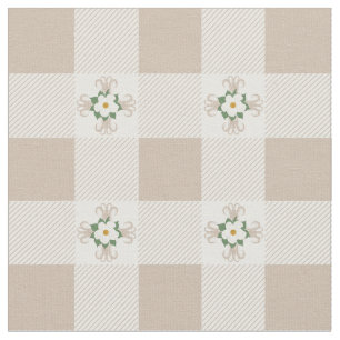 Buffalo Karo und Magnolias Cross Muster Greige Stoff
