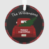 Buffalo Karo Vintag Truck Personalisiert Ornament (Rückseite)