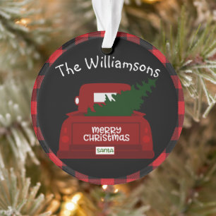 Buffalo Karo Vintage LKW personalisiert Ornament