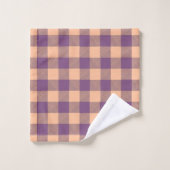 Buffalo Karo Violett und Beige Badhandtuch Set (Waschlappen)