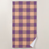 Buffalo Karo Violett und Beige Strandtuch (Vorderseite)