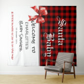 Buffalo-Karo-Wasserfarbe-Rot-Schleife-Baby-Empfang Wandteppich (Beispiel (Horizontal))