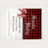 Buffalo-Karo-Wasserfarbe-Rot-Schleife-Baby-Empfang Wandteppich (Vorderseite (Horizontal))