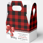 Buffalo-Karo-Wasserfarbe-Rote-Schleife-Baby-Party Geschenkschachtel (Offen)