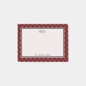 Buffalo Karo Weihnachten Kariert Rot und Schwarz Post-it Klebezettel (Vorderseite)