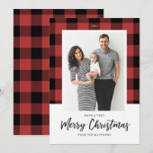 Buffalo Karo Weihnachts-Fotokarte Feiertagskarte (Vorne/Hinten)