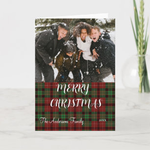 Buffalo-Karo Weihnachtskarte zum Falten Feiertagskarte