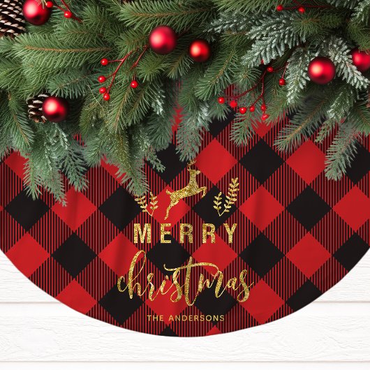 Buffalo Karo Weihnachtsmonogramm Polyester Weihnachtsbaumdecke